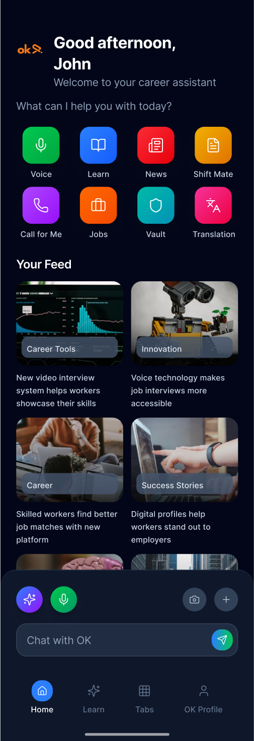 OkAI Super App Interface
